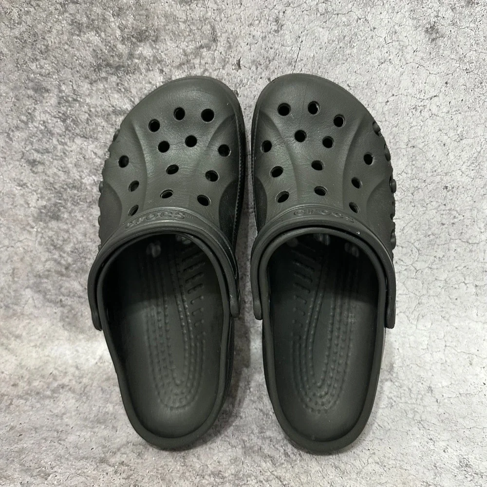 Crocs Baya Clog Mens Size 8 Black Slip On Casual Comfort Water Shoes Lightweight